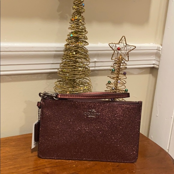 Coach Metallic Cherry Sparkly Wristlet